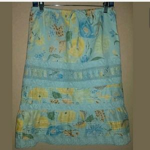 Size 4 Banana Republic Light Blue Spring Floral Skirt